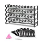 4 Aukštų Prieskonių Stovas (Organizatorius) su 36 Tuščiais Stikliniais Indeliais – 46,3×11,8×28,2 cm