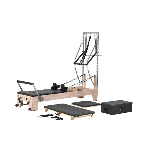 us2FTSPLTHXCXJMBNNU36V02Fgoods_img-v12Fpilates-reformer-m100-1.2.jpg Elegantiškas Pilates Reformeris iš Guminio Medžio (Rubber Wood), Didelis Matmenys 240 x 73,5 x 199 cm, iki 181,44 kg - Image 1