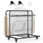 Sunkios Apkrovos Sulankstomų Stalo ir Kėdžių Vežimėlis 1150x810x1205 mm, Iki 5 stalų ir 14 kėdžių, Juodas Plienas
