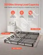 „Queen Size“ Lovos Pagrindas Su Spyruoklėmis (Boxspring), Metalinis Rėmas, Nuimamas Audinys, 201 x 151,5 x 13 cm, Pilkas - Image 2