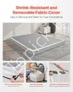 „Queen Size“ Lovos Pagrindas Su Spyruoklėmis (Boxspring), Metalinis Rėmas, Nuimamas Audinys, 201 x 151,5 x 13 cm, Pilkas - Image 4