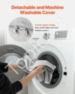 C Formos Nėštumo ir Žindymo Pagalvė, Medvilninis Užvalkalas, Pilka/Smėlinė Spalva, 133 x 63 x 21 cm - Image 4