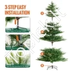 Dirbtinė Kalėdinė Eglutė su 350 LED, Pūkuota, Žalia, 198 cm Aukštis, 120 cm Plotis, PE/PVC - Image 5