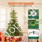 Dirbtinė Kalėdinė Eglutė su 350 LED, Pūkuota, Žalia, 198 cm Aukštis, 120 cm Plotis, PE/PVC - Image 6