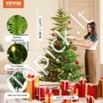 Dirbtinė Kalėdinė Eglutė su 350 LED, Pūkuota, Žalia, 198 cm Aukštis, 120 cm Plotis, PE/PVC - Image 2