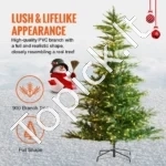 Dirbtinė Kalėdinė Eglutė su 350 LED, Pūkuota, Žalia, 198 cm Aukštis, 120 cm Plotis, PE/PVC - Image 3