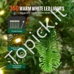 Dirbtinė Kalėdinė Eglutė su 350 LED, Pūkuota, Žalia, 198 cm Aukštis, 120 cm Plotis, PE/PVC - Image 4