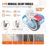 Dušo/Tualeto Vežimėlis Su Ratukais, 4-in-1, Reguliuojamas Aukštis (49–57 cm), Aliuminis, Keliamoji Galia 158.8 kg - Image 4