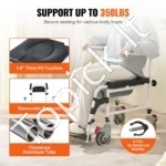 Dušo/Tualeto Vežimėlis Su Ratukais, 4-in-1, Reguliuojamas Aukštis (49–57 cm), Aliuminis, Keliamoji Galia 158.8 kg - Image 2