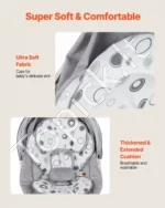 Elektrinė Kūdikių Supynė Gultukas, 3 Greičiai, Bluetooth, 3 Padėtys, Pilka/Smėlinė, Aliuminis, 73 x 54 x 40–63 cm - Image 5