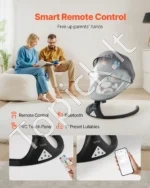 Elektrinė Kūdikių Supynė Gultukas, 5 Greičiai, 3 Padėtys, Bluetooth, Neutralios Spalvos, 72 x 63 x 47–69 cm - Image 4