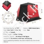 Erdvi Termo Ledo Žvejybos Palapinė 4-6 Asmenims, 600D Audinys, 330x330x200 cm - Image 5