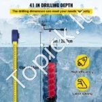 Galingas Grąžtas Ledu Žvejybai 20 cm, Nailonas/Aliuminis, Su Reguliuojamu Ilgiu Iki 122 cm - Image 2