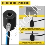 Galingas Hidraulinis Metalinių Lakštų Skylių Mušiklis (Štampavimo Rinkinys) su 10T Pompa, ф22-60 mm, Plienas - Image 4