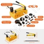 Galingas Hidraulinis Skylių Mušiklis (Štampas) 15T su Pompa, 10 Matricų Rinkinys - Image 6