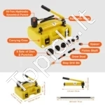 Galingas Hidraulinis Skylių Mušiklis (Štampavimo Rinkinys) su 10T Pompa, 6 Matricų Rinkinys - Image 2