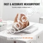 Išmanios Kūdikių Svarstyklės 30 kg, 2-in-1, Bluetooth, Baltos, 60.5 x 32.5 cm - Image 2
