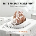 Išmanios Kūdikių Svarstyklės su Bluetooth 40 kg, Baltos, 54.8 x 32 cm - Image 2