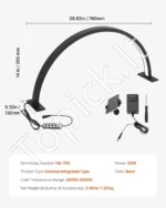 Kompaktiška Stalinė LED Pusmėnulio Lempa (30W, 76 cm, Juoda) Nagų Meistrams ir Kosmetologams - Image 7