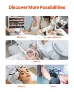 Kompaktiška Stalinė LED Pusmėnulio Lempa (30W, 76 cm, Juoda) Nagų Meistrams ir Kosmetologams - Image 2