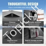 Ledo Žvejybos Palapinė 1-2 Asmenims, 210D Oksfordo Audinys,150x150x165 cm - Image 4