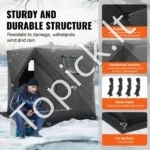 Ledo Žvejybos Palapinė 1-2 Asmenims, 210D Oksfordo Audinys,150x150x165 cm - Image 2