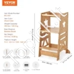 Mokymosi Bokštelis/Pakopa Vaikams, 3 Aukščių Reguliuojama Platforma (32.8–52 cm) - Image 4