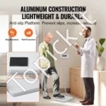 Nešiojamos Skaitmeninės Svarstyklės, Platforma Iš Aliuminio Lydinio (300x300x35 mm), Talpa 200 kg - Image 4