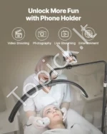 Profesionali LED Stovinti Pusmėnulio Lempa (40W, Max 181 cm,) Blakstienų Priežiūrai ir Manikiūrui - Image 6