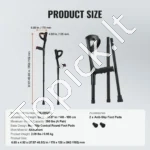 Sudedami Ramentai Pažastiniai, Aliumininiai, Reguliuojami, 140–180 cm, Maks. 158 kg, 950 g - Image 6