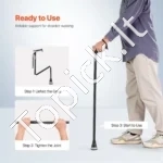 Sulankstoma Vaikščiojimo Lazda, Reguliuojamo Aukščio 73.5-91.5 cm, Juodo Aliuminio - Image 6