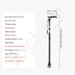 Sulankstoma Vaikščiojimo Lazda, Reguliuojamo Aukščio 73.5-91.5 cm, Juodo Aliuminio - Image 7