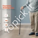 Sulankstoma Vaikščiojimo Lazda, Reguliuojamo Aukščio 73.5-91.5 cm, Juodo Aliuminio - Image 2