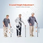 Sulankstoma Vaikščiojimo Lazda, Reguliuojamo Aukščio 80.5-92.5 cm, Juodo Aliuminio - Image 3