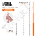 Teleskopinė Nivelyro Matuoklė (Niveliro Lenta) 3 m, Aliuminis, Dvipusė cm/mm Skalė - Image 2