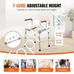 Tualeto Kėdė Naktipuodis Su Nuleidžiamomis Rankenomis, Paminkštinta Sėdyne (41.5 x 41.5 cm) - Image 3