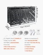 Tvarkinga Šiukšliadėžių Slėptuvė Iki 3 x 240L,(198 x 80 x 116,2 cm), Lauko Konteineriams - Image 7