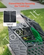 Tvarkinga Šiukšliadėžių Slėptuvė Iki 3 x 240L,(198 x 80 x 116,2 cm), Lauko Konteineriams - Image 5