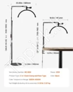 Universalus LED Pusmėnulio Šviestuvas (20W, 2-in-1, Reguliuojama,) Nagams ir Blakstienoms - Image 7