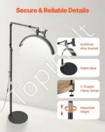 Universalus LED Pusmėnulio Šviestuvas (20W, 2-in-1, Reguliuojama,) Nagams ir Blakstienoms - Image 5