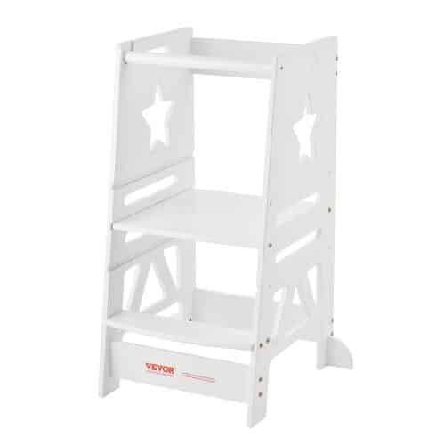 us2FETKDJBHDZZKDV0TA1V02Fgoods_img-v12Ftoddler-step-stool-m100-1.2.jpg Mokymosi Bokštelis/Pakopa Vaikams, 3 Aukščių Reguliuojama Platforma, Balta, Bambukas - Image 1