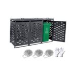 Tvarkinga Šiukšliadėžių Slėptuvė Iki 3 x 240L,(198 x 80 x 116,2 cm), Lauko Konteineriams