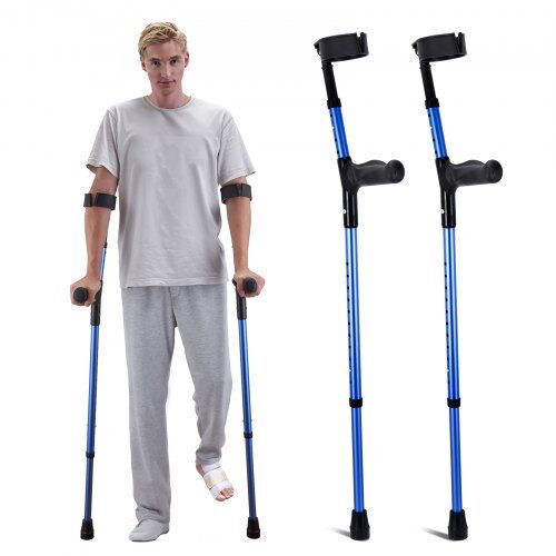 us2FQBGZPVCRTGCXUI84QV02Fgoods_img-v12Fforearm-crutches-m100-1.2.jpg Reguliuojami Pažastiniai Ramentai, 11 Aukščio Padėčių (140–180 cm), Aliumininiai, Maks. 158 kg - Image 1