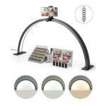 Kompaktiška Stalinė LED Pusmėnulio Lempa (30W, 76 cm, Juoda) Nagų Meistrams ir Kosmetologams