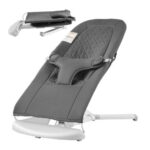 Sulankstomas Kūdikių Gultukas-Supynė, Tamsiai Pilka Medvilnė, 2 Padėtys, 65.1 x 41 x 60 cm