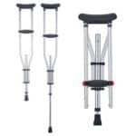 Reguliuojami Pažastiniai Ramentai, 13 Aukščio Padėčių (120–200 cm), Aliumininiai, Maks. 136 kg