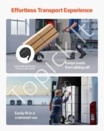 Aliuminis transportavimo vežimėlis su tvirtinimo diržu, 227 kg, 480x500x1340 mm - Image 4