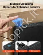 Biometrinis ištraukiamas seifas pistoletui su pirštų atspaudų skaitytuvu - Image 2