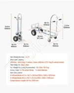Daugiafunkcis transformuojamas transportavimo vežimėlis du viename, iki 453,6 kg apkrova - Image 5