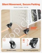 Didelis Knygų Bibliotekos Vežimėlis 150 kg, 3 Dvipusės W Formos Lentynos - Image 4